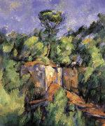 Paul Cezanne landscape rocks 2 oil